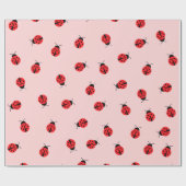 Roze ladybug-overlooppapier cadeaupapier (Vlak)
