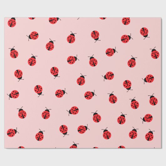 Roze ladybug-overlooppapier cadeaupapier (Vlak)