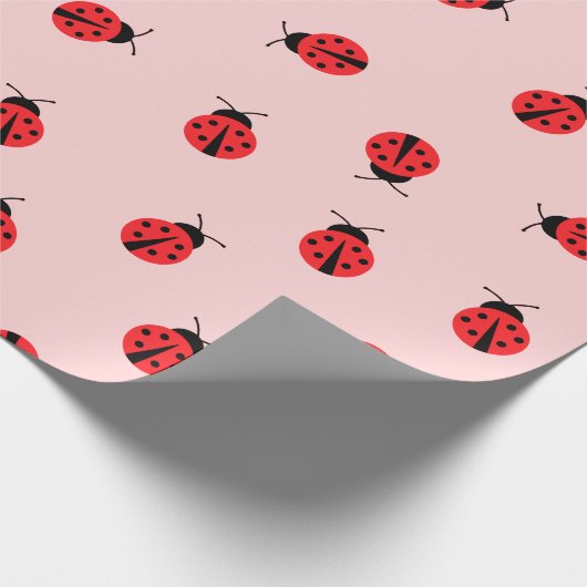 Roze ladybug-overlooppapier cadeaupapier (Hoek)