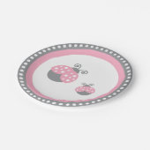 Roze Ladybug Papieren Bordje (Gekanteld)