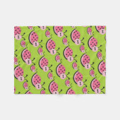 Roze ladybug patroon babymeisje fleece deken (Voorkant (Horizontaal))