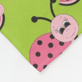 Roze ladybug patroon babymeisje fleece deken (Hoek)