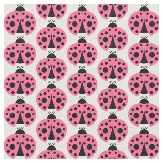 Roze ladybug Patroon Stof (Close Up)
