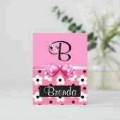 Roze Ladybug: Personalisatie Briefkaart (Staand voorkant)