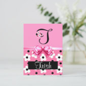 Roze Ladybug: Personalisatie Briefkaart (Staand voorkant)