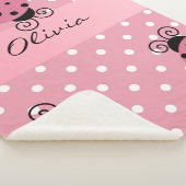 Roze Ladybug Persoonlijk Sherpa Deken (3/4)