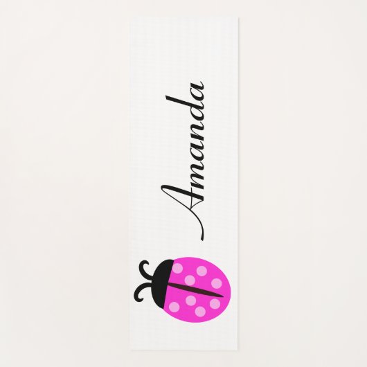 Roze Ladybug Persoonlijke naam Yogamat (Voorkant)