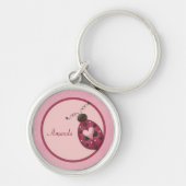 Roze Ladybug Persoonlijke Sleutelhanger (Voorkant)