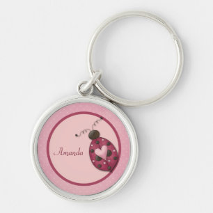 Roze Ladybug Persoonlijke Sleutelhanger