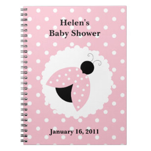 Roze Ladybug & Polka Dots Baby shower Notitieboek
