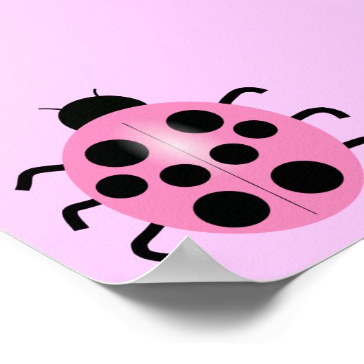 roze ladybug poster (Hoek)