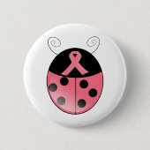 Roze Ladybug Ronde Button 5,7 Cm (Voorkant)