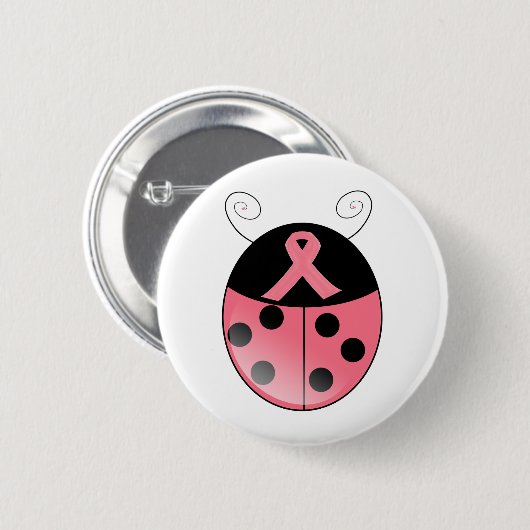 Roze Ladybug Ronde Button 5,7 Cm (Voorkant /achterkant)