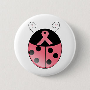 Roze Ladybug Ronde Button 5,7 Cm