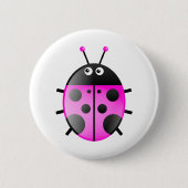 Roze Ladybug Ronde Button 5,7 Cm (Voorkant)