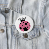 Roze Ladybug Ronde Button 7,6 Cm (In situ)