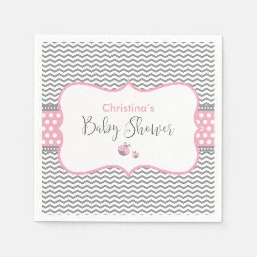 Roze Ladybug Servetten (Voorkant)