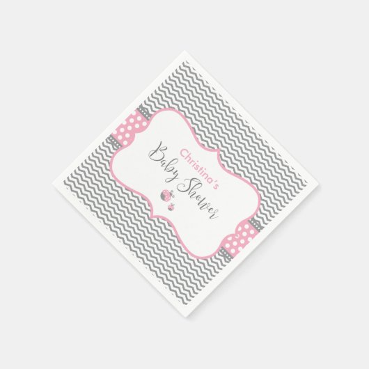 Roze Ladybug Servetten (Hoek)