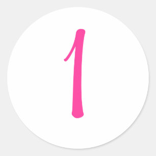 Roze Ladybug Sticker met Nummer