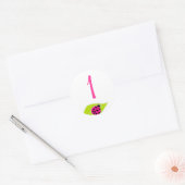 Roze Ladybug Sticker met Nummer (Envelop)