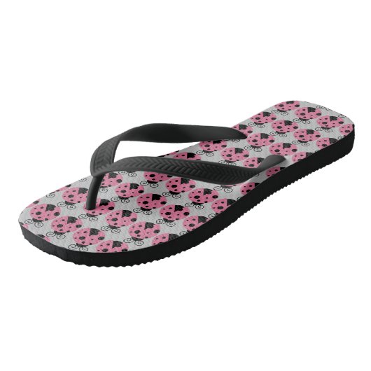 Roze Ladybug Teenslippers (Schuin)