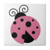 Roze Ladybug Tegeltje (Voorkant)