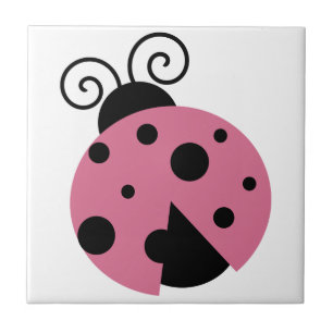 Roze Ladybug Tegeltje