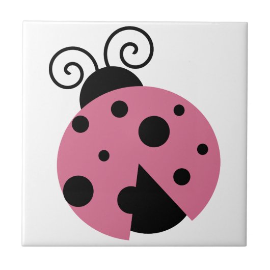 Roze Ladybug Tegeltje (Voorkant)