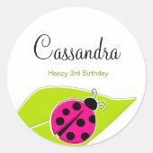 Roze ladybug Topper Stickers (Voorkant)