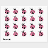 Roze Ladybug Vierkante Sticker (Vel)