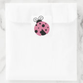 Roze Ladybug Vierkante Sticker (Tas)