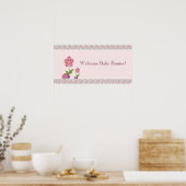 Roze Ladybugs Baby shower Banner Poster (Keuken)