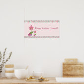 Roze Ladybugs Birthday Banner Poster (Keuken)