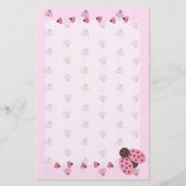 Roze Ladybugs Briefpapier (Voorkant)