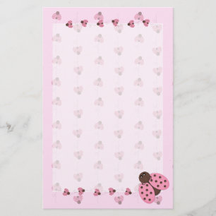 Roze Ladybugs Briefpapier