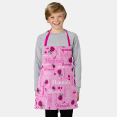 Roze ladybugs en gepersonaliseerde harten schort (Gedragen)