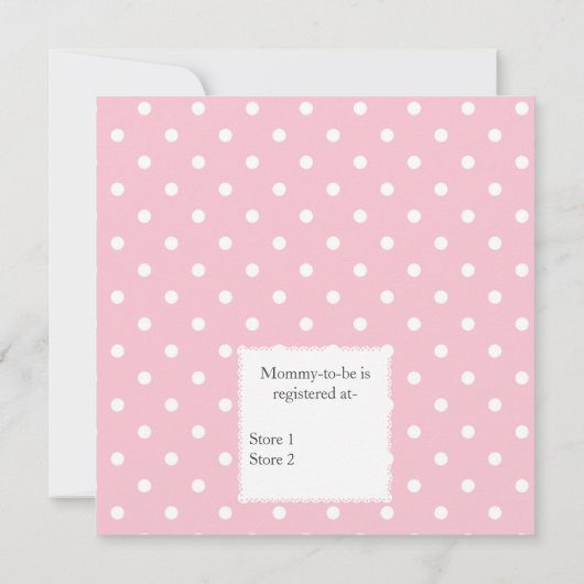 Roze ladybugs en pooldots Aangepast Baby shower Kaart (Achterkant)