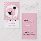 Roze Ladybugs Girly Play Date Card Contactkaartje (Voorkant / Achterkant)