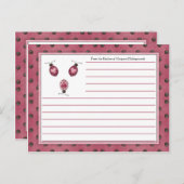 Roze Ladybugs-landenkaarten Briefkaart (Voorkant / Achterkant)