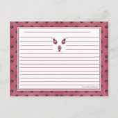 Roze Ladybugs-landenkaarten Briefkaart (Achterkant)