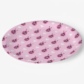 Roze Ladybugs Papieren Bordje (Gekanteld)