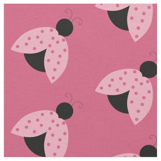 Roze Ladybugs Stof (Close Up)