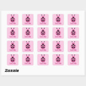 Roze Ladybugs Vierkante Sticker (Vel)