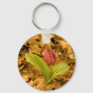 Roze Lady's Slipper Sleutelhanger