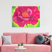 Roze laffer klep Acrylverf Canvas Afdruk (Insitu (Woonkamer))