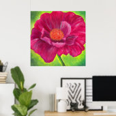 Roze laffer klep Acrylverf Poster (Thuiskantoor)