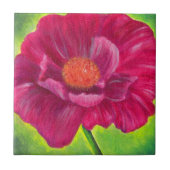 Roze laffer klep Acrylverf Tegeltje (Voorkant)