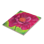 Roze laffer klep Acrylverf Tegeltje (Zijkant)