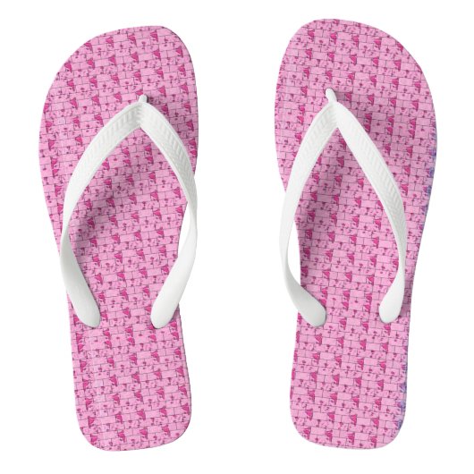 Roze laffs teenslippers (Voetbed)