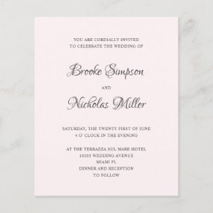 Roze   LAGE KOSTEN Eenvoudige legante minimale bru